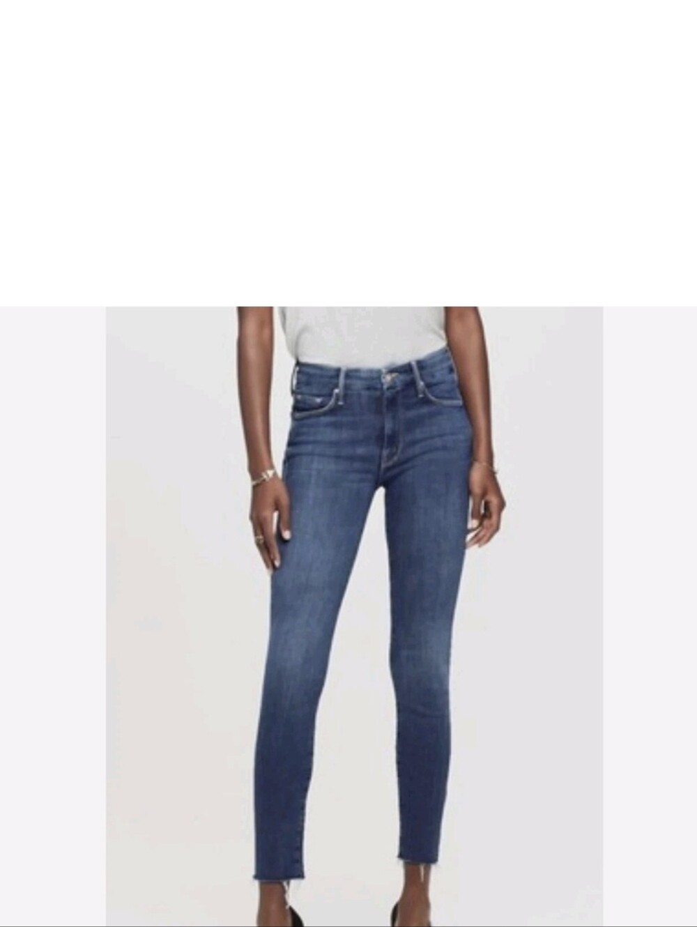 MOTHER Skinny Jeans in Medium Blue Wash